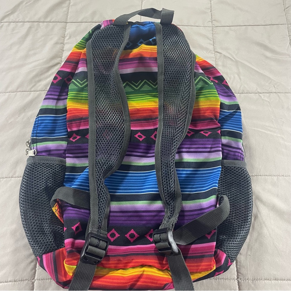 Wilcor Be Outdoors Baja Pocket Fold Pack Rainbow Backpack Mesh Detail - Picture 5 of 9